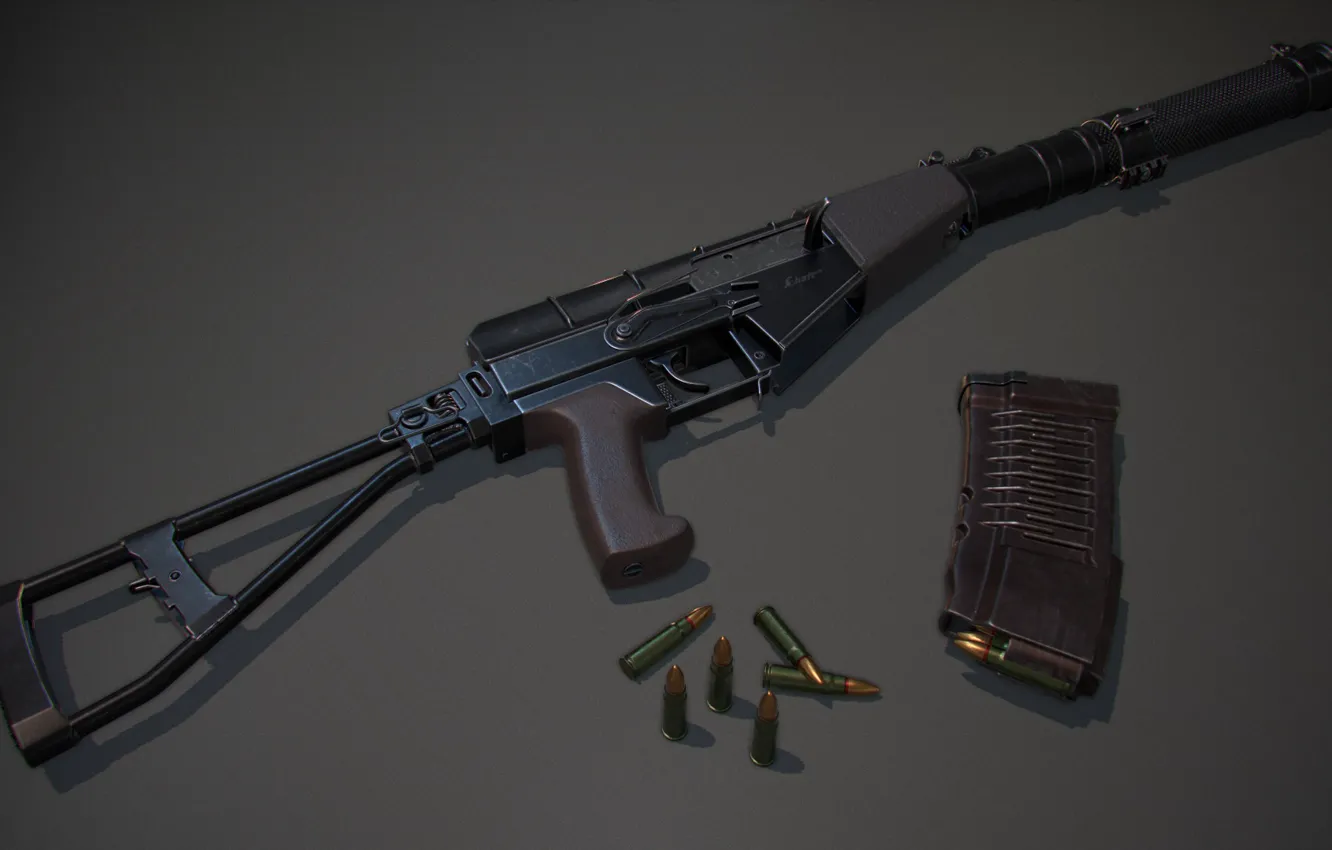Фото обои рендеринг, оружие, автомат, gun, weapon, render, Штурмовая винтовка, АС Вал