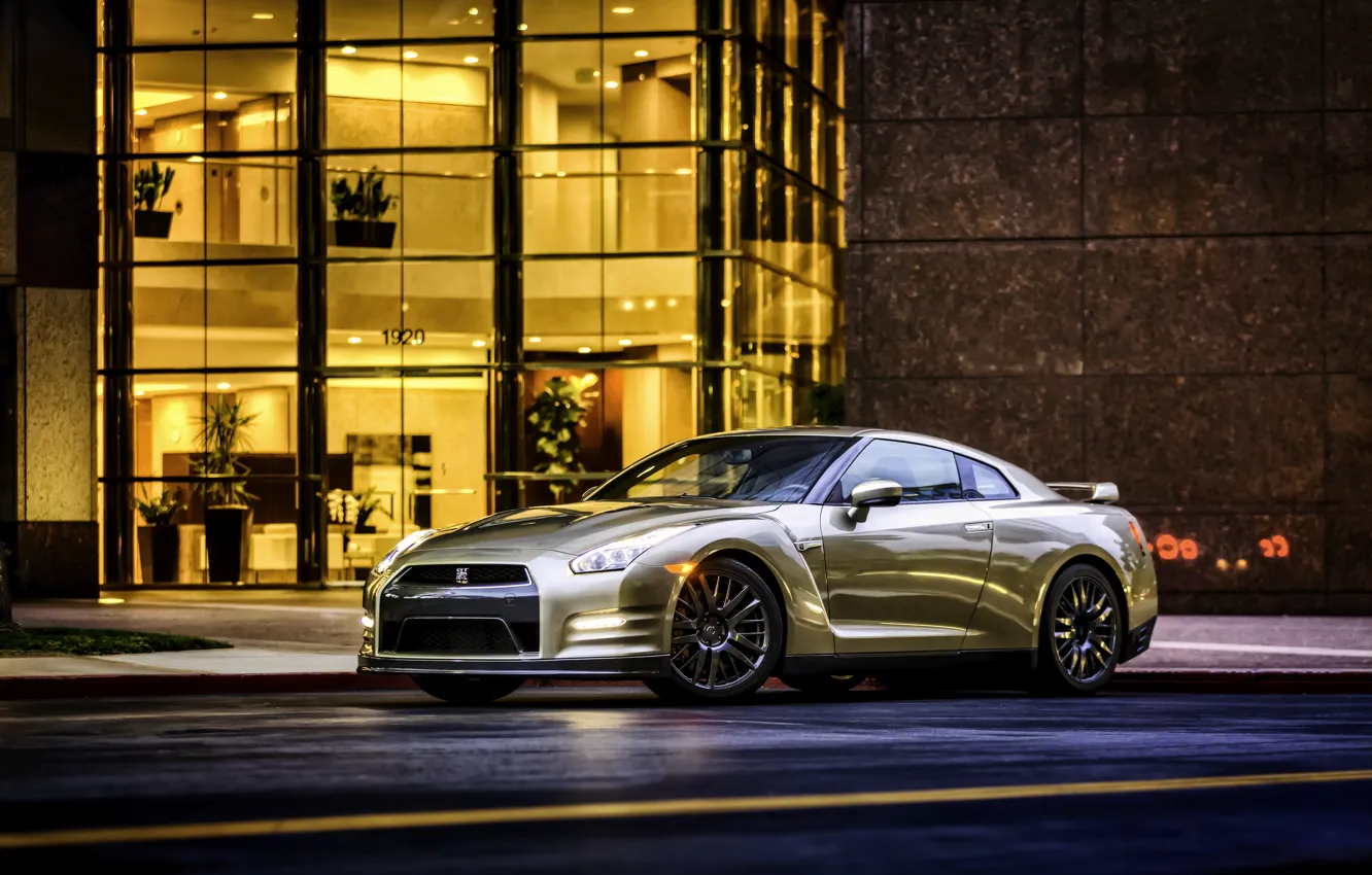 Фото обои Nissan, GT-R, ниссан, R35, US-spec, 2015, 45th Anniversary Gold Edition