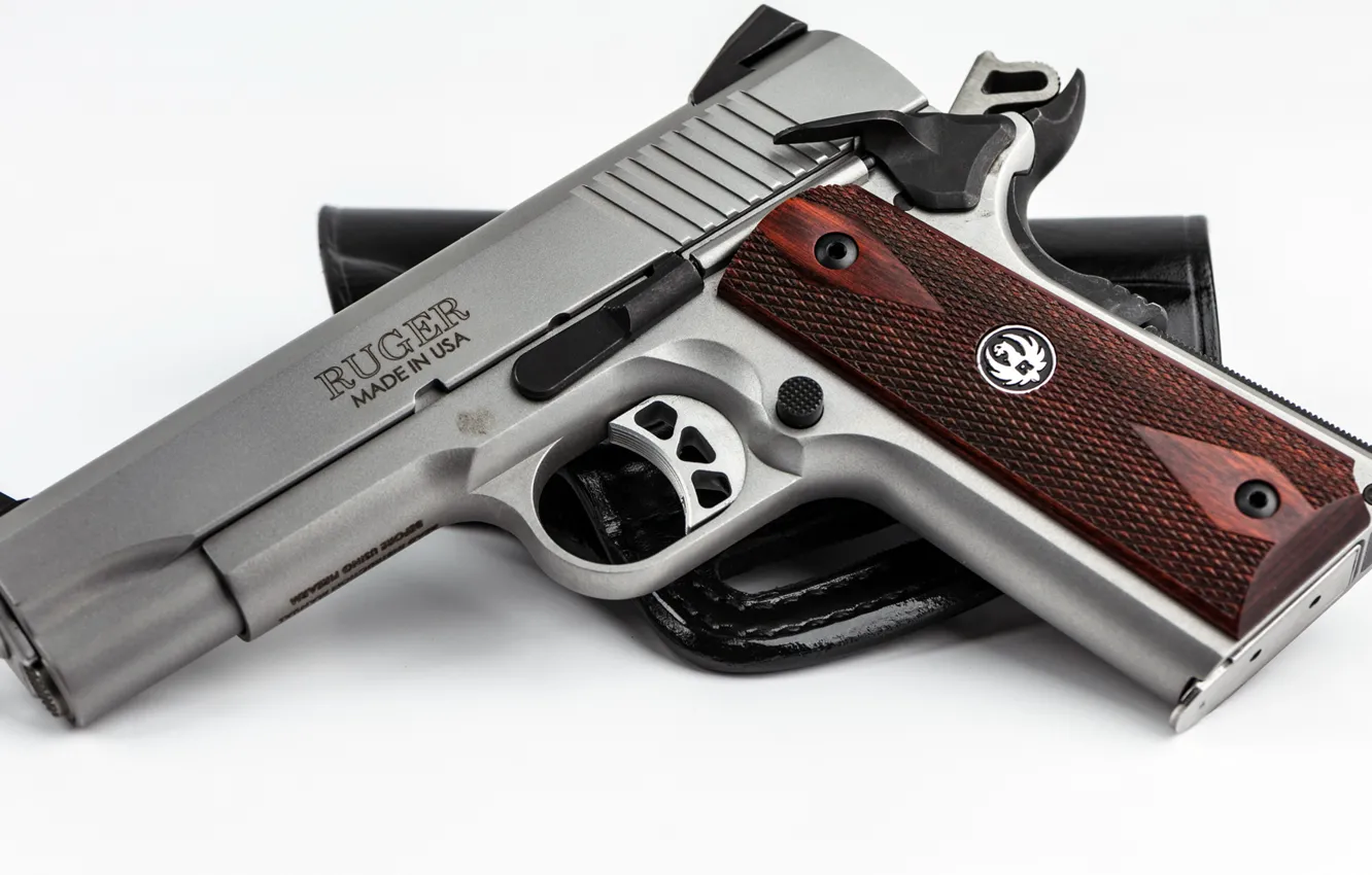 Фото обои пистолет, pistol, United States, кобура, Ruger, Commander, semi-automatic, SR1911
