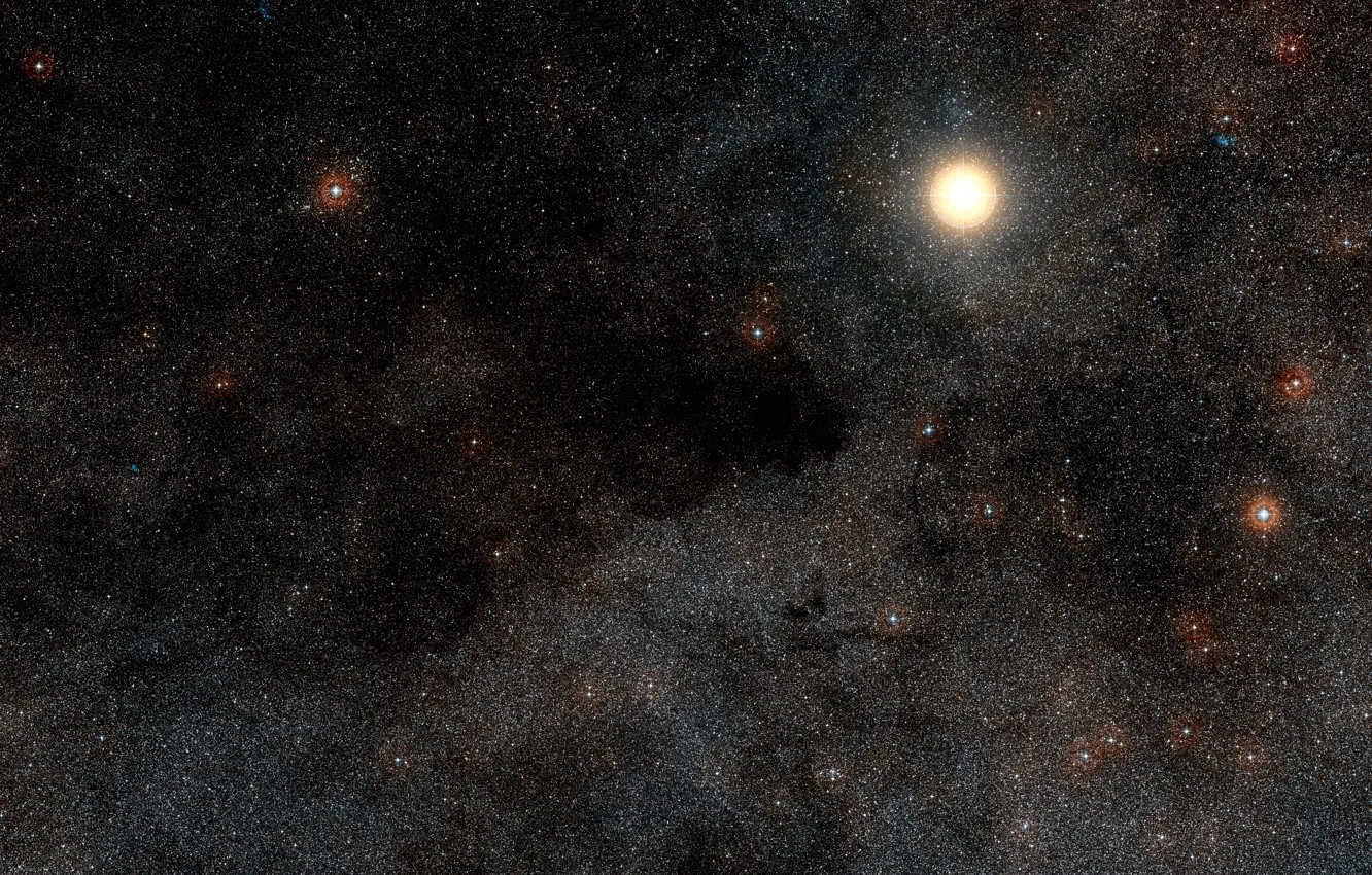 Фото обои Nebula, Constellation Crux, C99, The Coalsack Nebula, Alpha Crucis