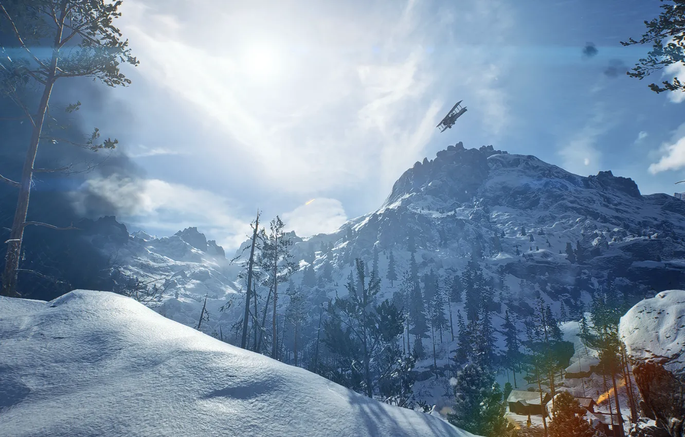 Фото обои зима, горы, Battlefield 1