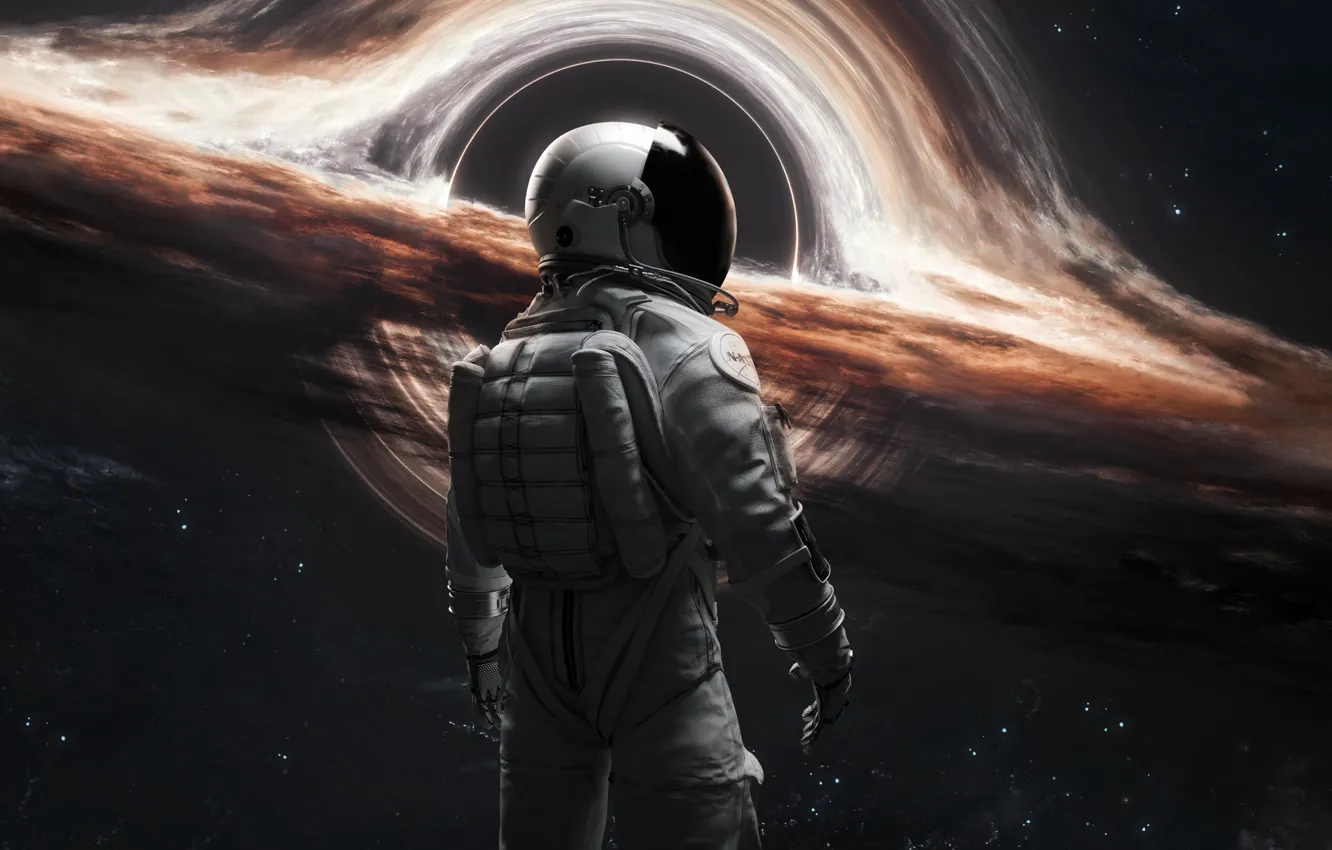 Фото обои space, stars, hole, astronaut, Black hole, astro