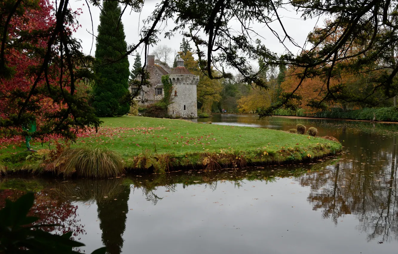 Фото обои осень, озеро, парк, Англия, colors, Великобритания, park, autumn