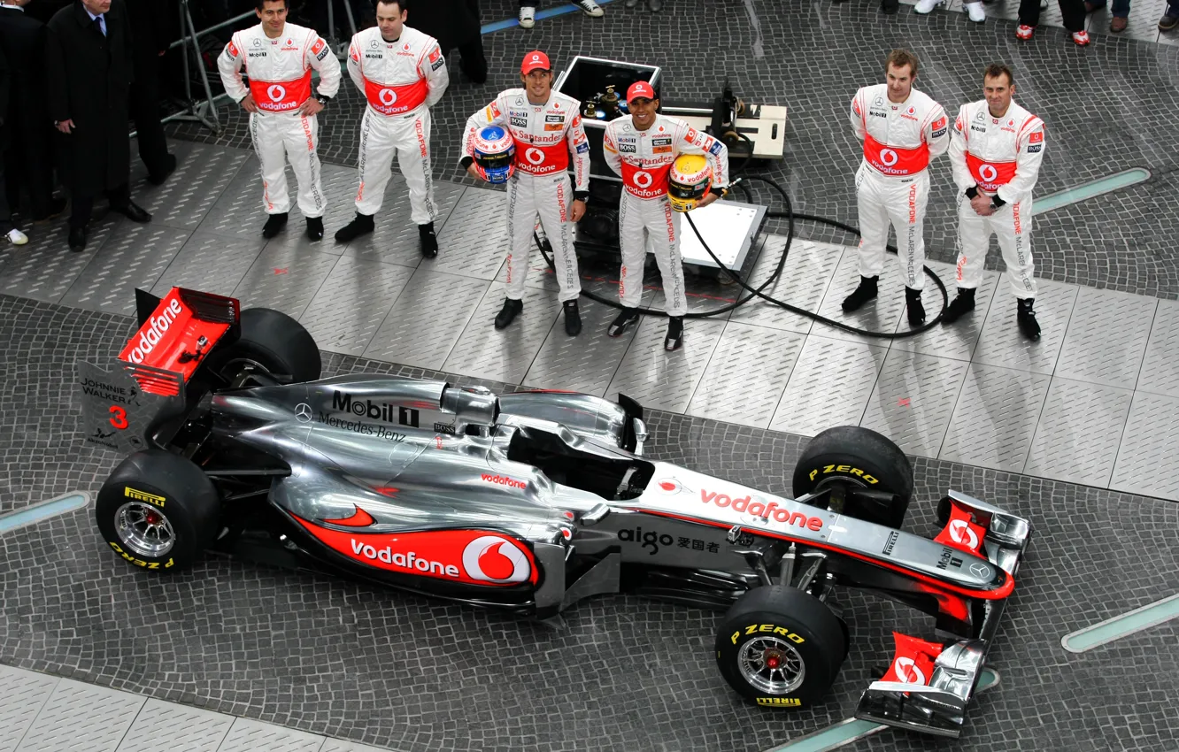 Фото обои формула 1, болид, formula 1, пилоты, команда Vodafone McLaren Mercedes