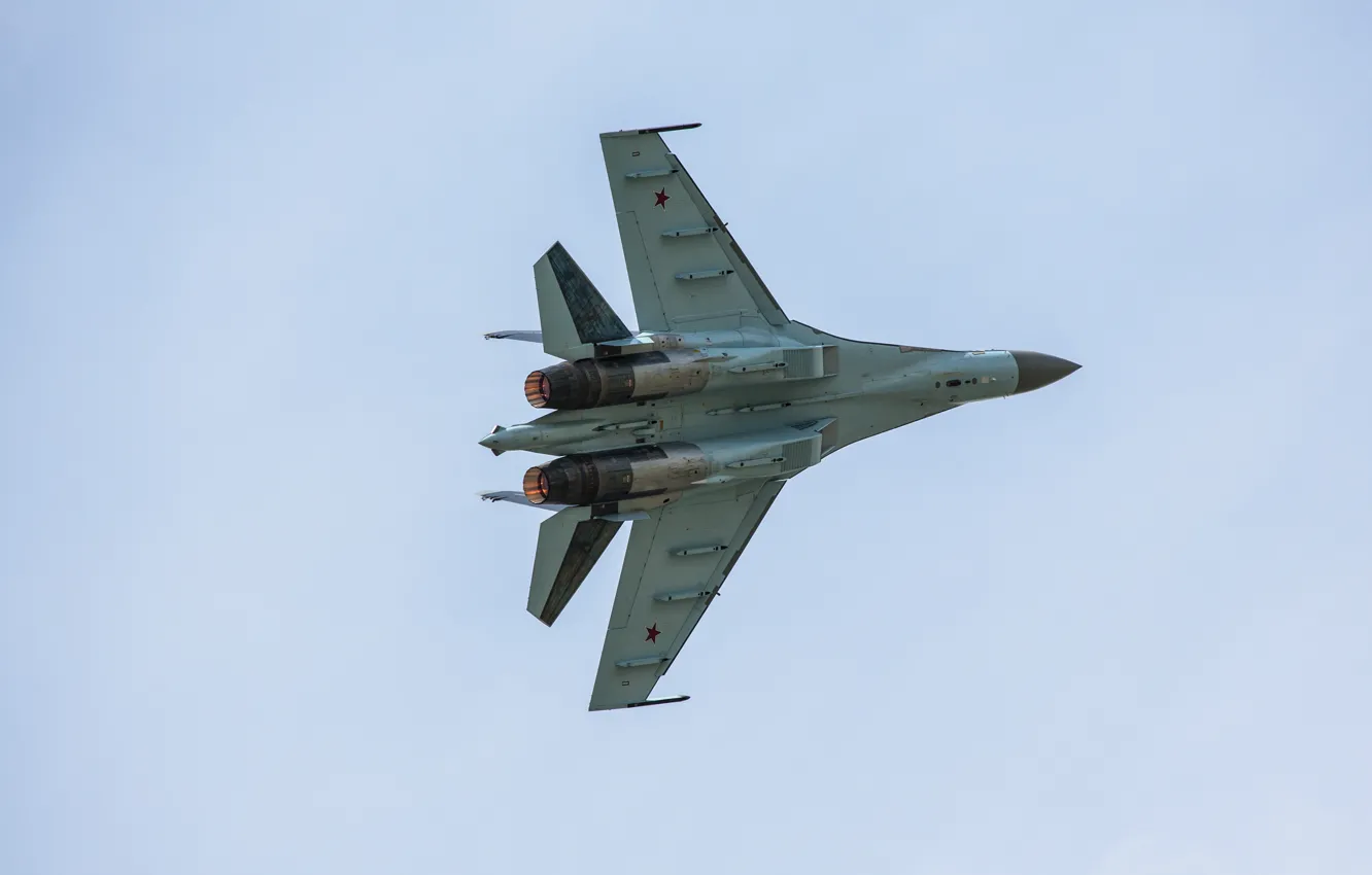 Фото обои истребитель, Су-35, реактивный, многоцелевой, сверхманевренный