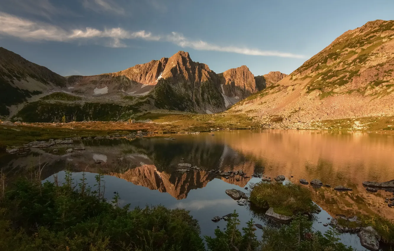 Фото обои mountains, lake, rocks, arid