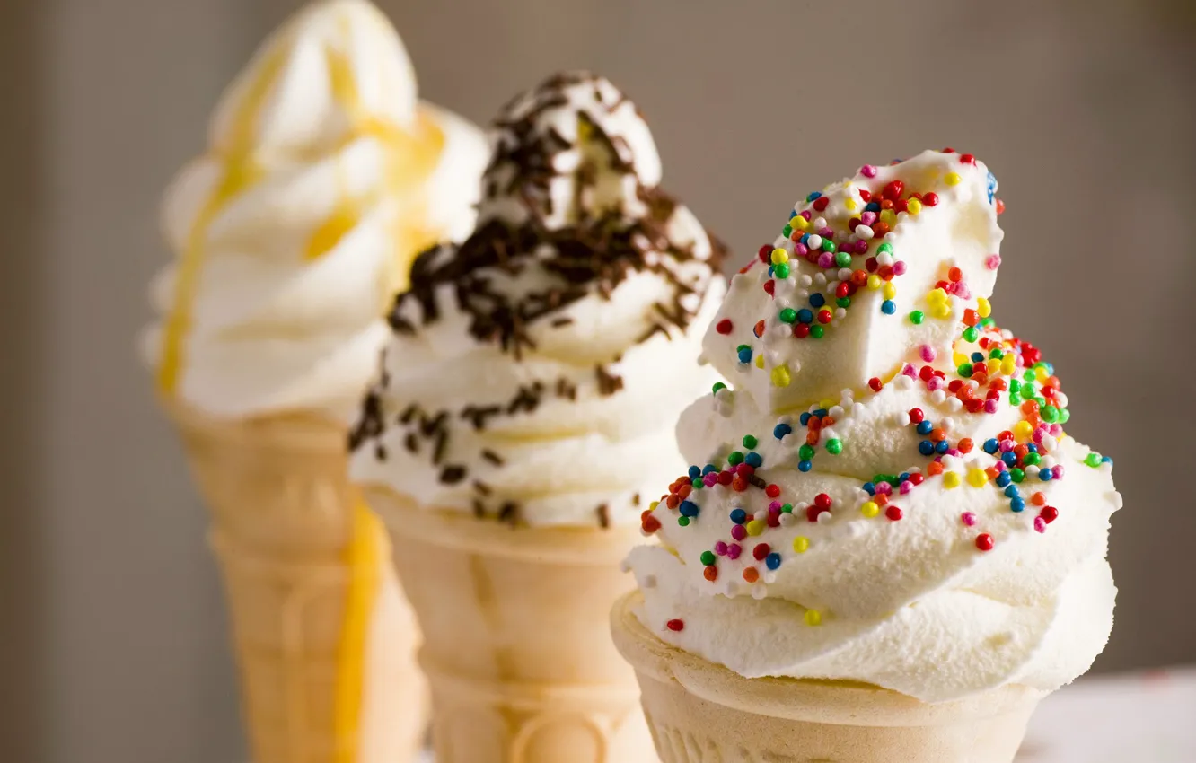 Фото обои мороженое, рожок, сладкое