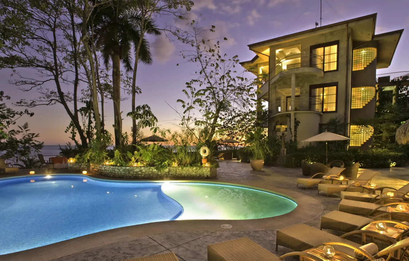 Фото обои pool, villa, Costa Rica