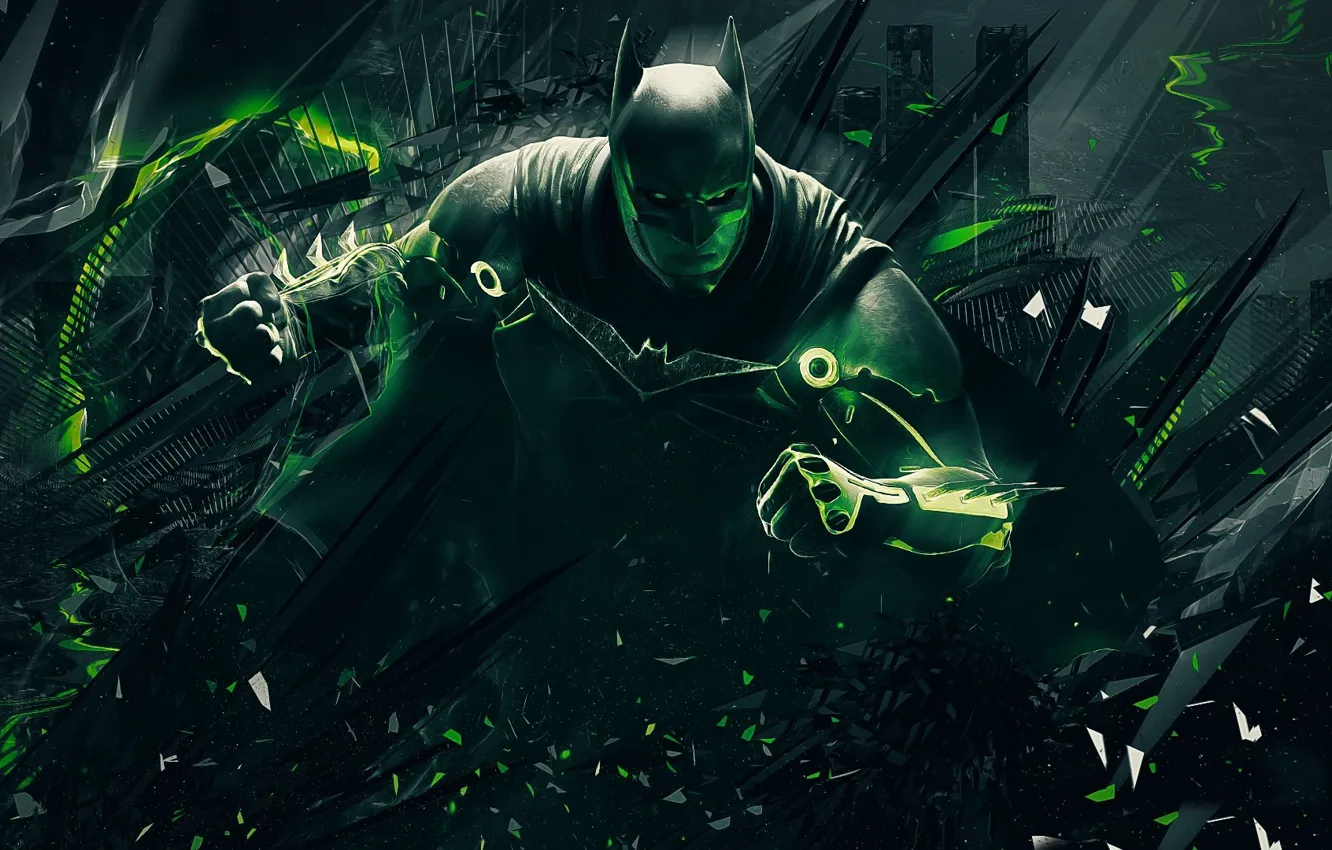 Фото обои green, Batman, power, man, bat, hero, suit, DC Comics