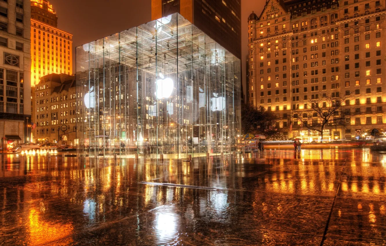 Фото обои New York, нью йорк, Apple Store