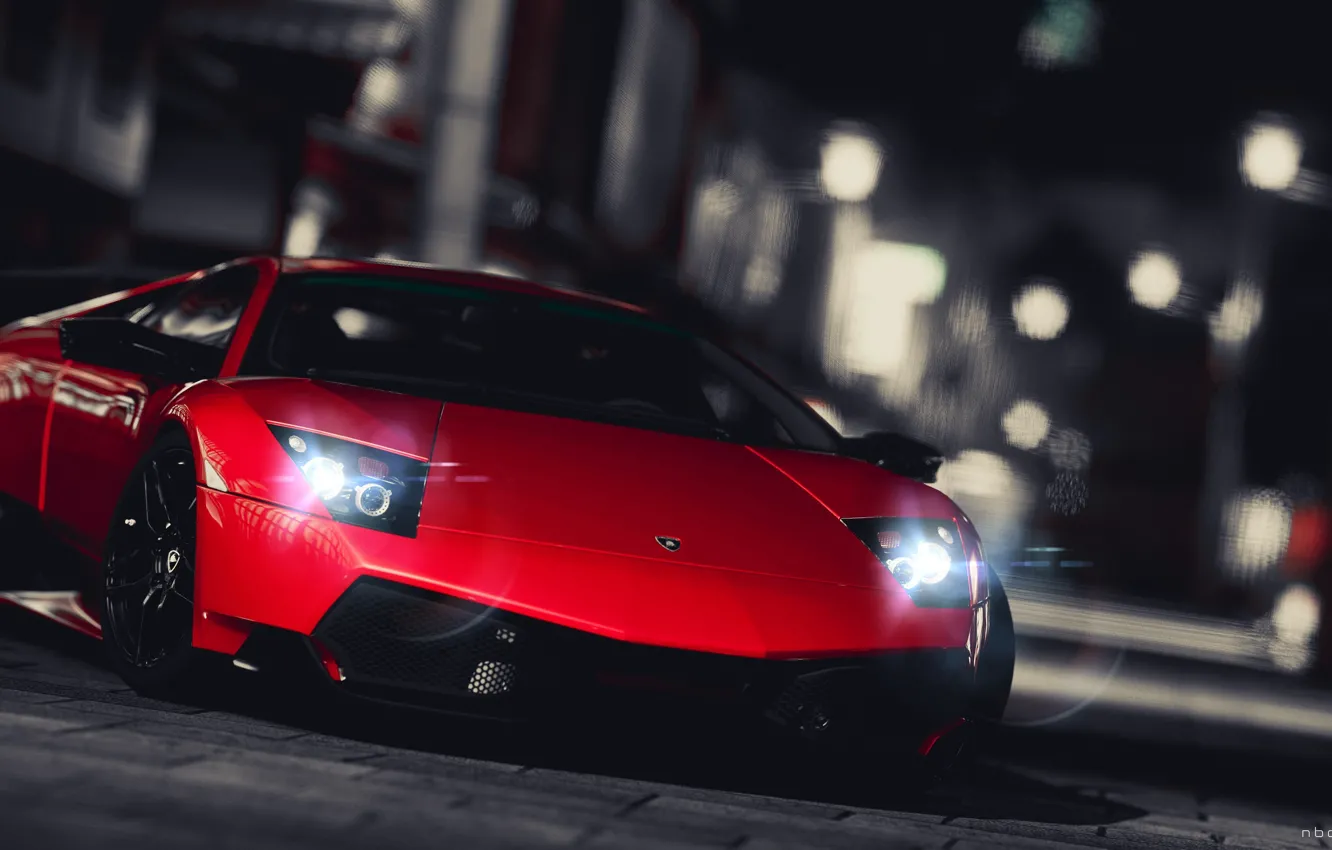 Фото обои red, lamborghini, murcielago