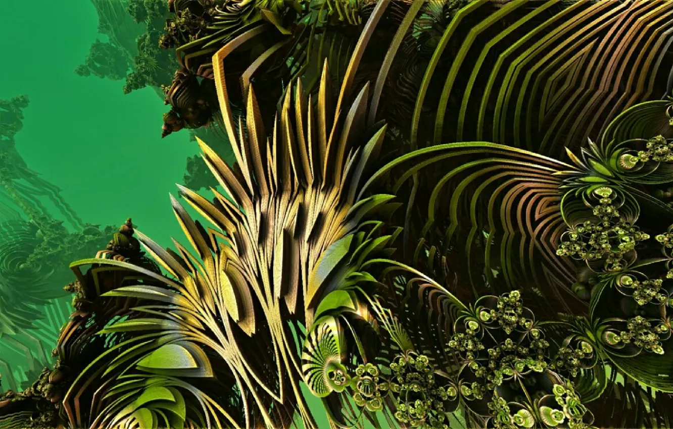Фото обои абстракция, зеленый