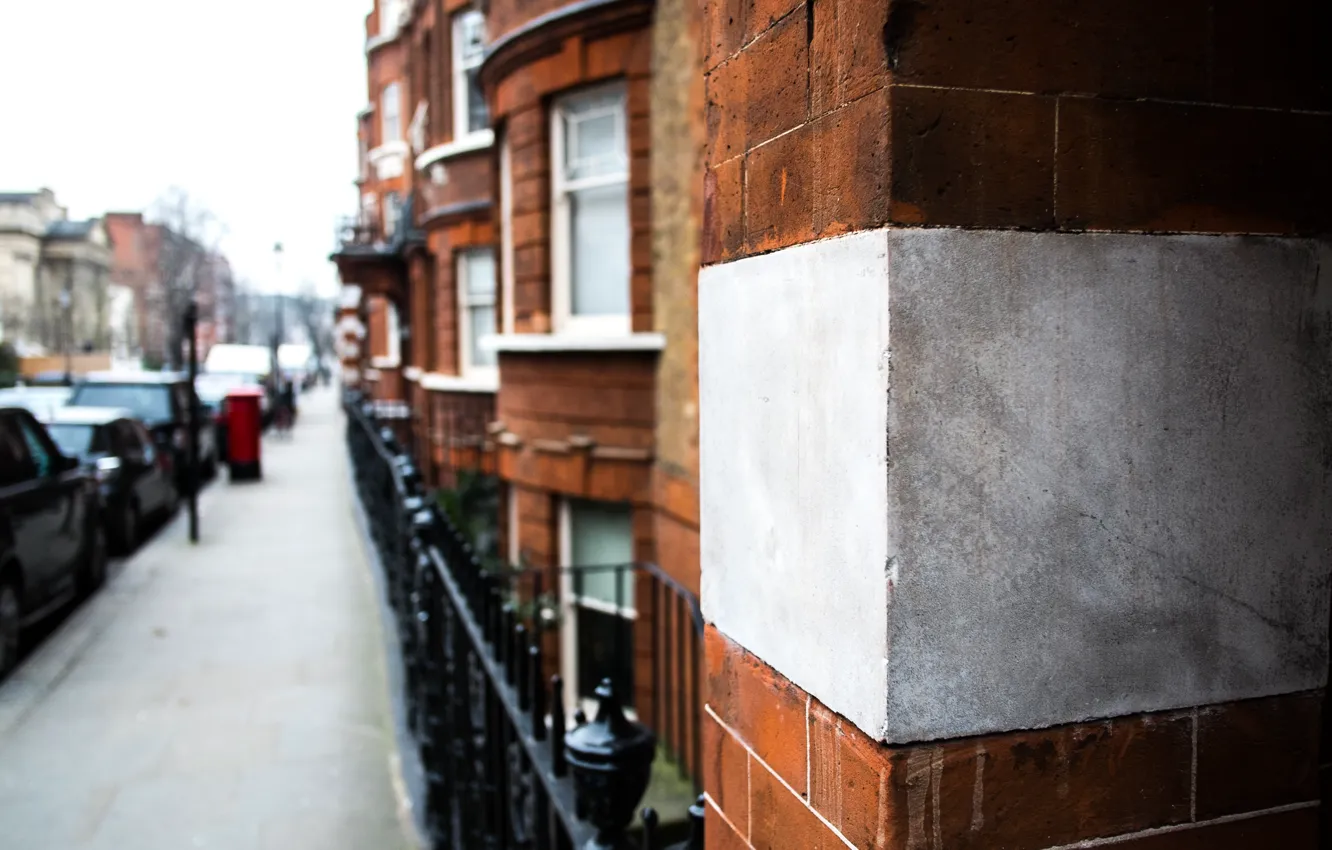 Фото обои дом, стена, улица, здание, Лондон, кирпич, угол, London