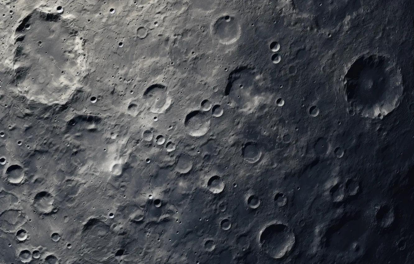 Фото обои moon, craters, natural satellite