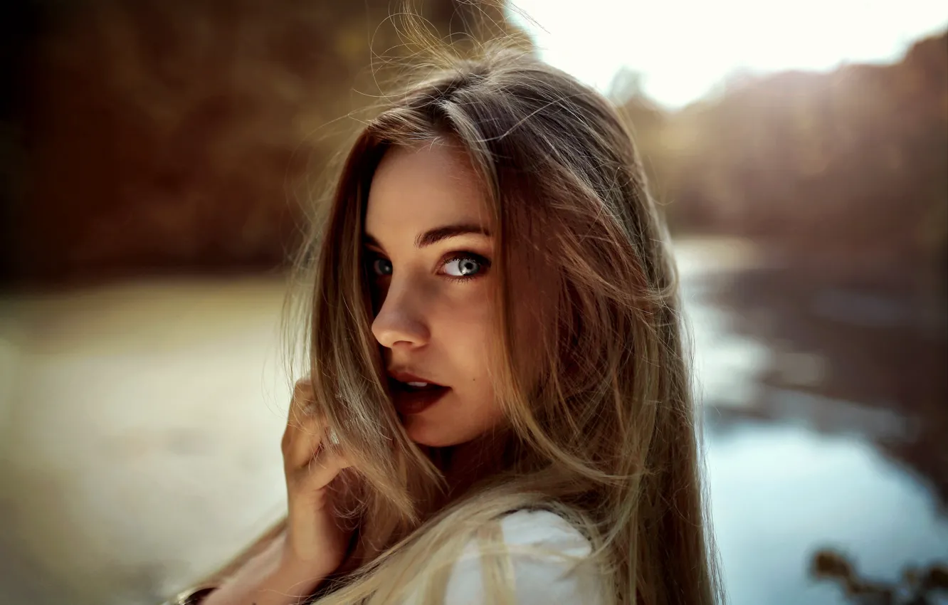 Фото обои eyes, pretty, face, hair, beautiful girl, blonde, portrait, blondie