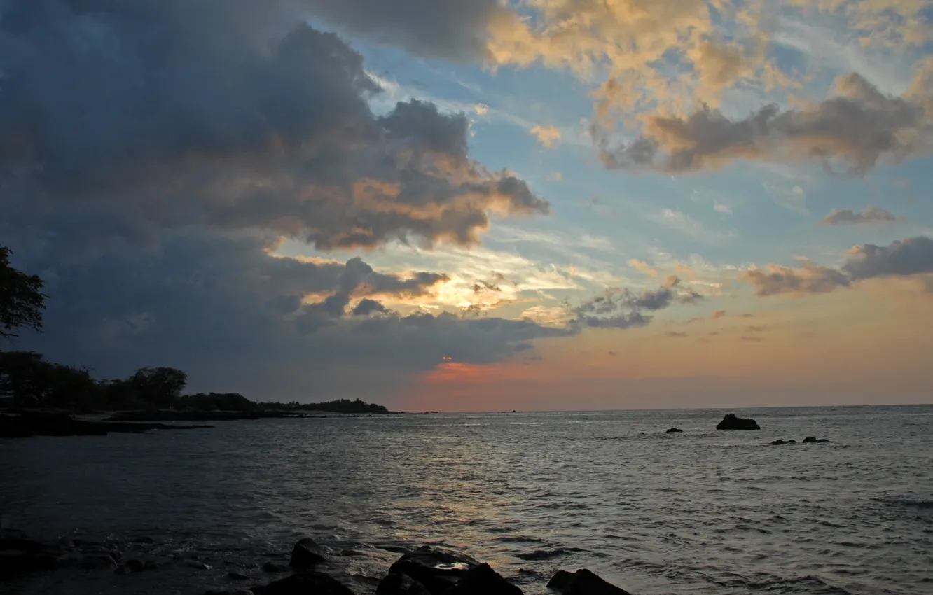 Фото обои закат, Гавайи, Hawaii, sunset