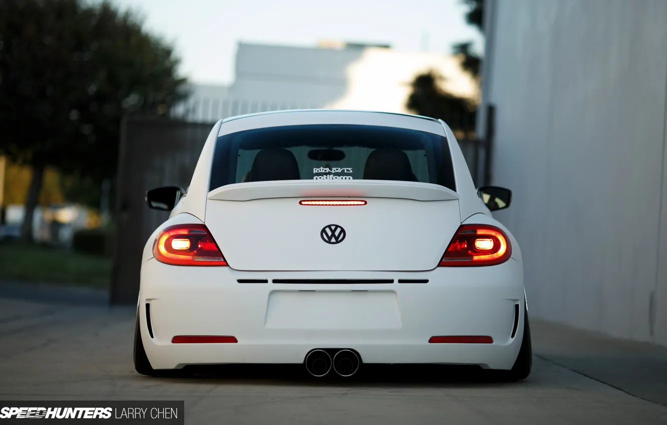 Фото обои Volkswagen, Beetle, Tuning, White car