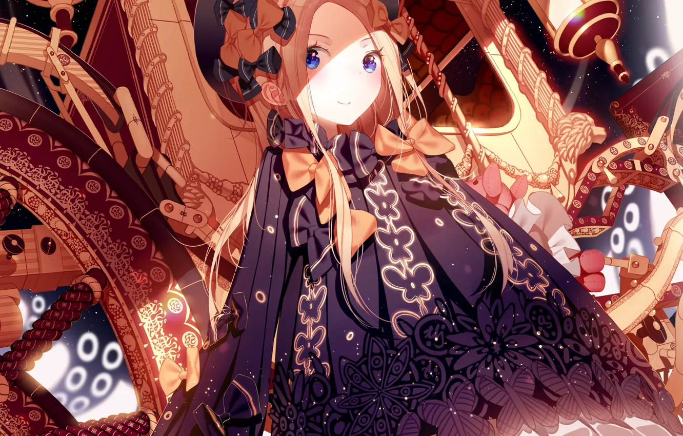 Фото обои улыбка, аниме, девочка, fate/grand order, abigail williams