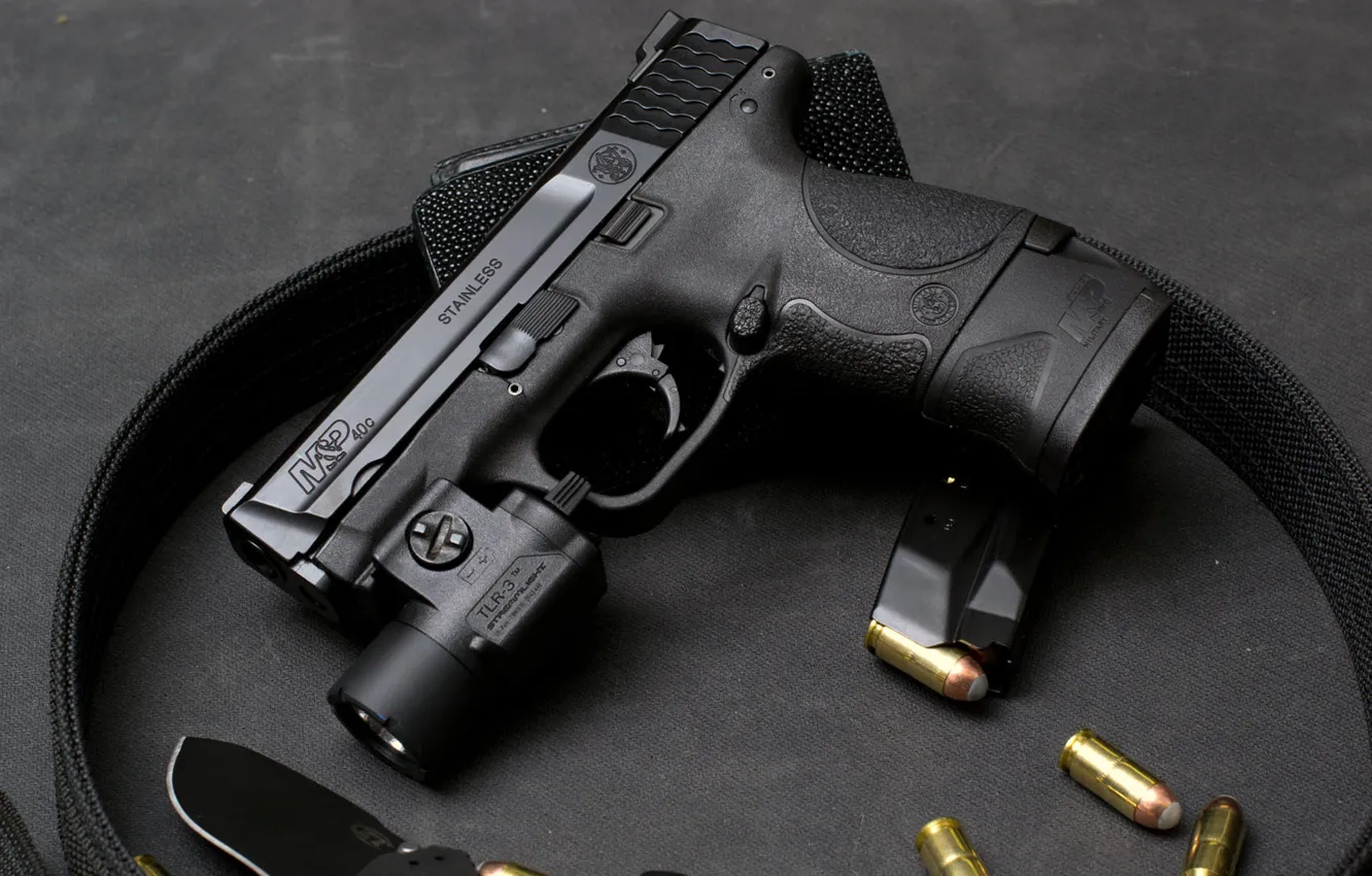 Фото обои пистолет, патроны, Smith &ampamp; Wesson, United States of America, M&ampamp;P, Military and Police
