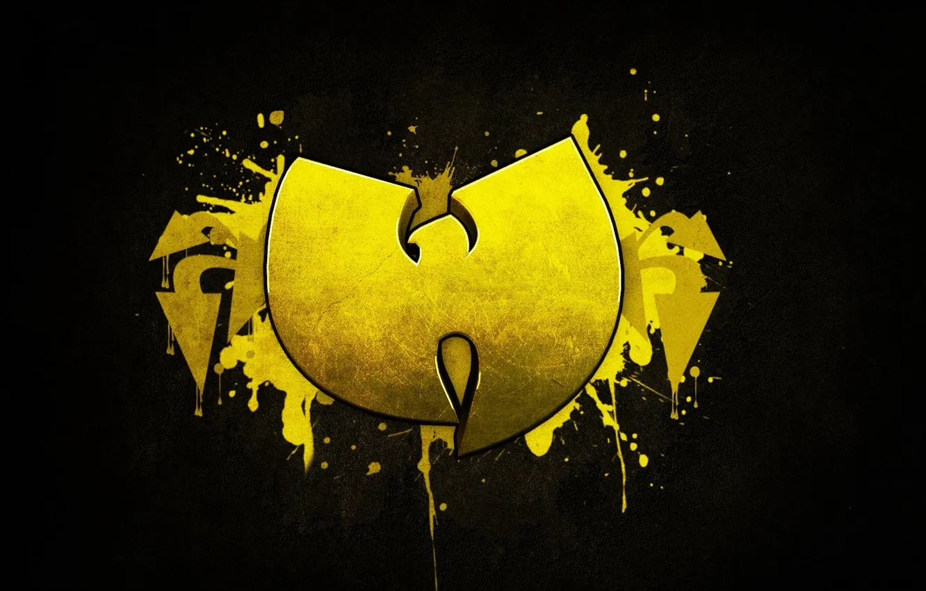 Фото обои Music, Black, Logo, Wallpaper, Yellow, Wu-Tang Clan, Hardcore Hip-Hop