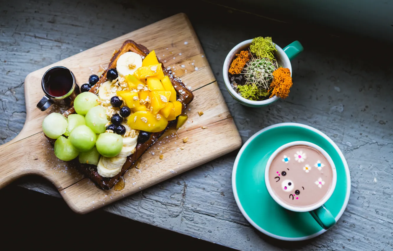 Фото обои кофе, завтрак, бутерброды