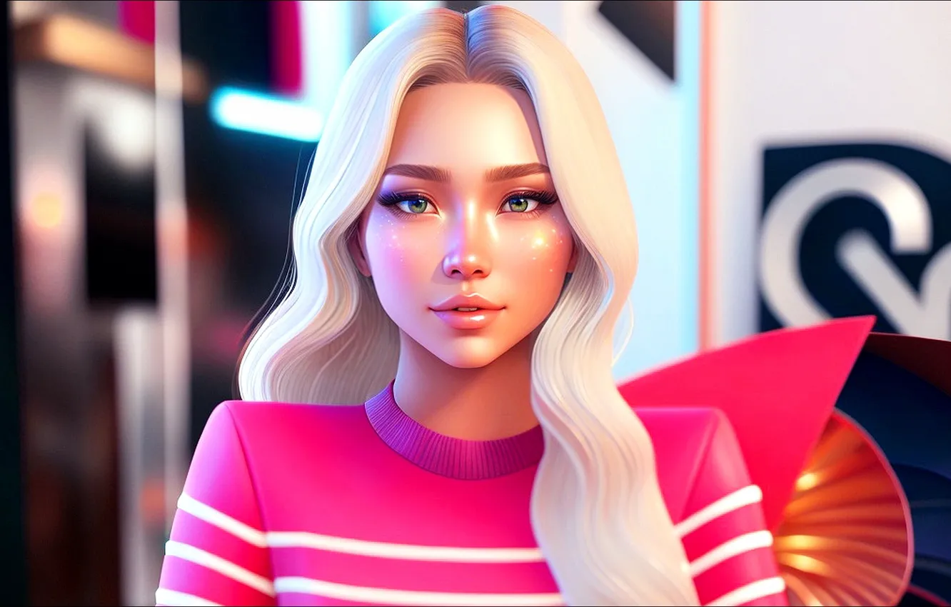 Фото обои girl, blonde, ai art