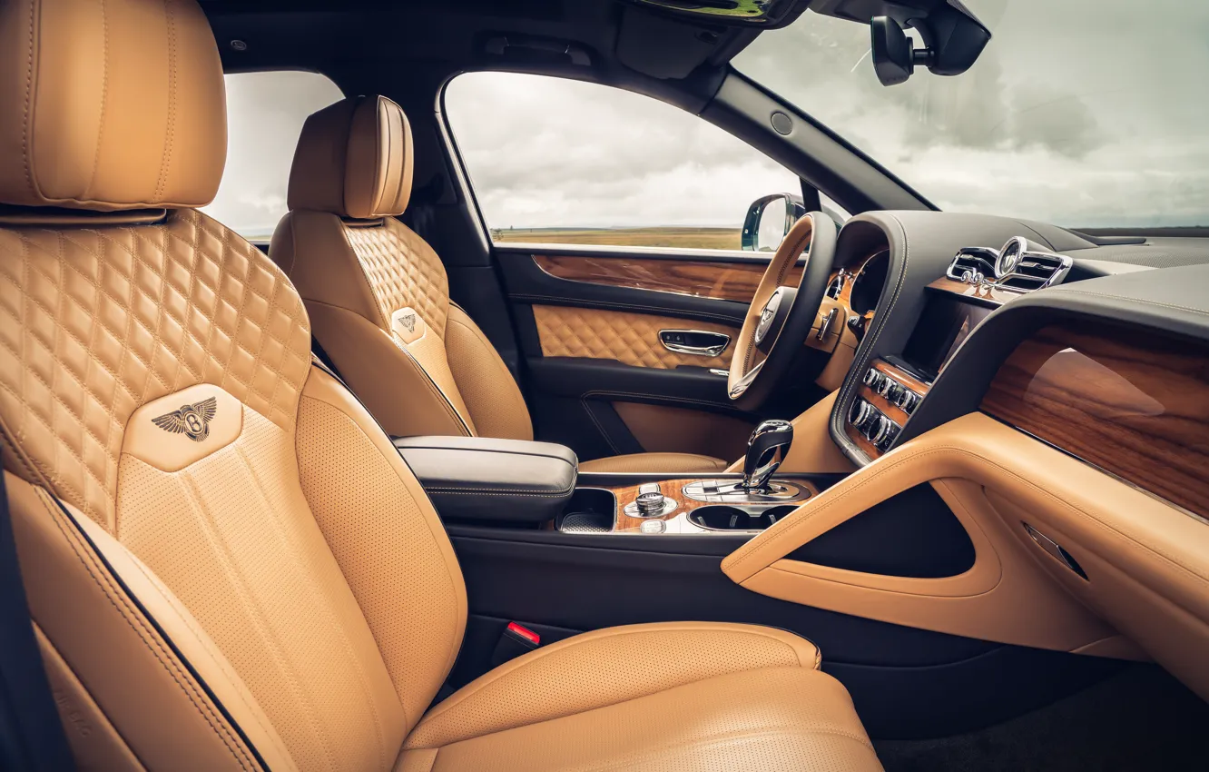 Фото обои Bentley, салон, 2020, Worldwide, Bentayga V8