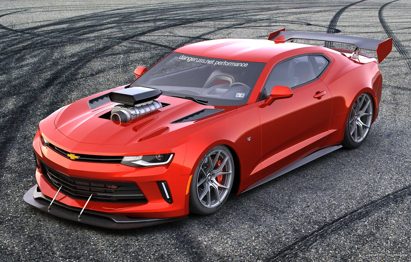 Фото обои car, tuning, rendering, chevrolet camaro, dangeruss