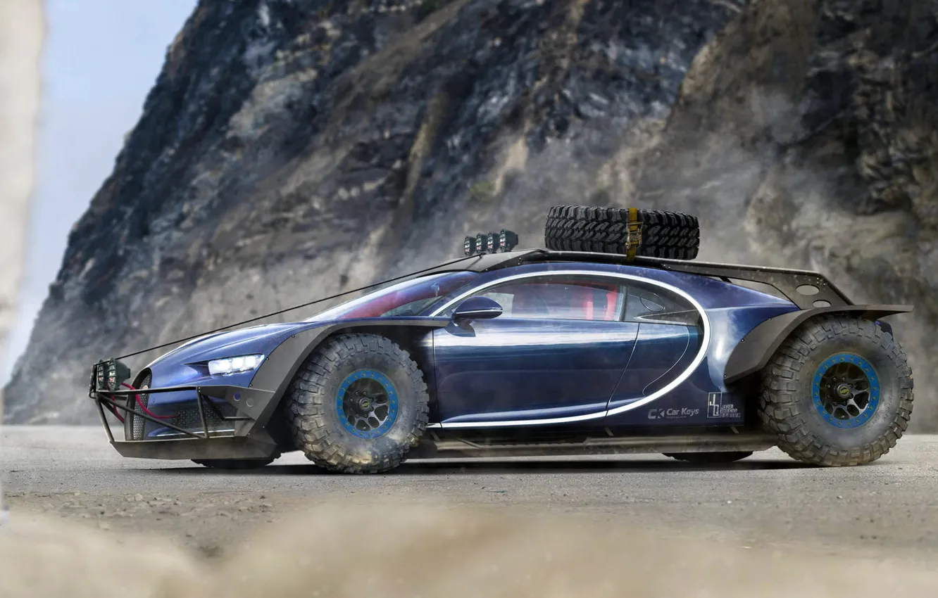 Фото обои off-road, гиперкар, Javier Oquendo, bugatti chiron, Battle Cars