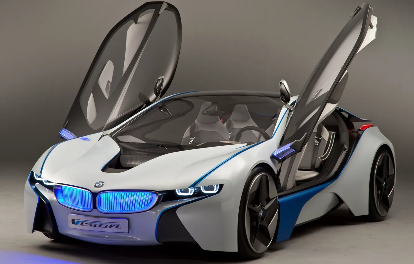 Фото обои Concept, бмв, BMW, концепт, прототип, Vision, передок, EfficientDunamics