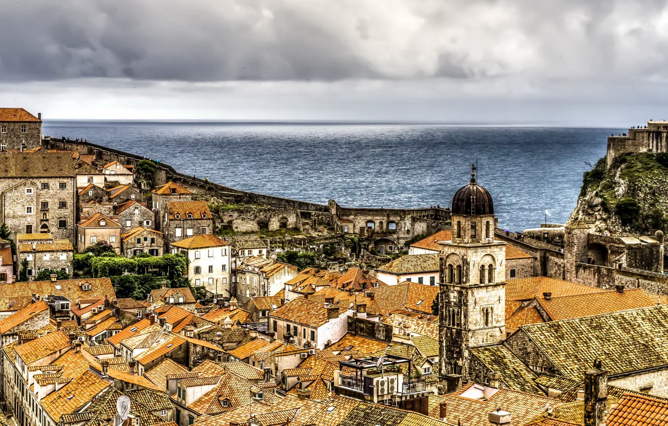 Фото обои море, город, Croatia, Dubrovnik