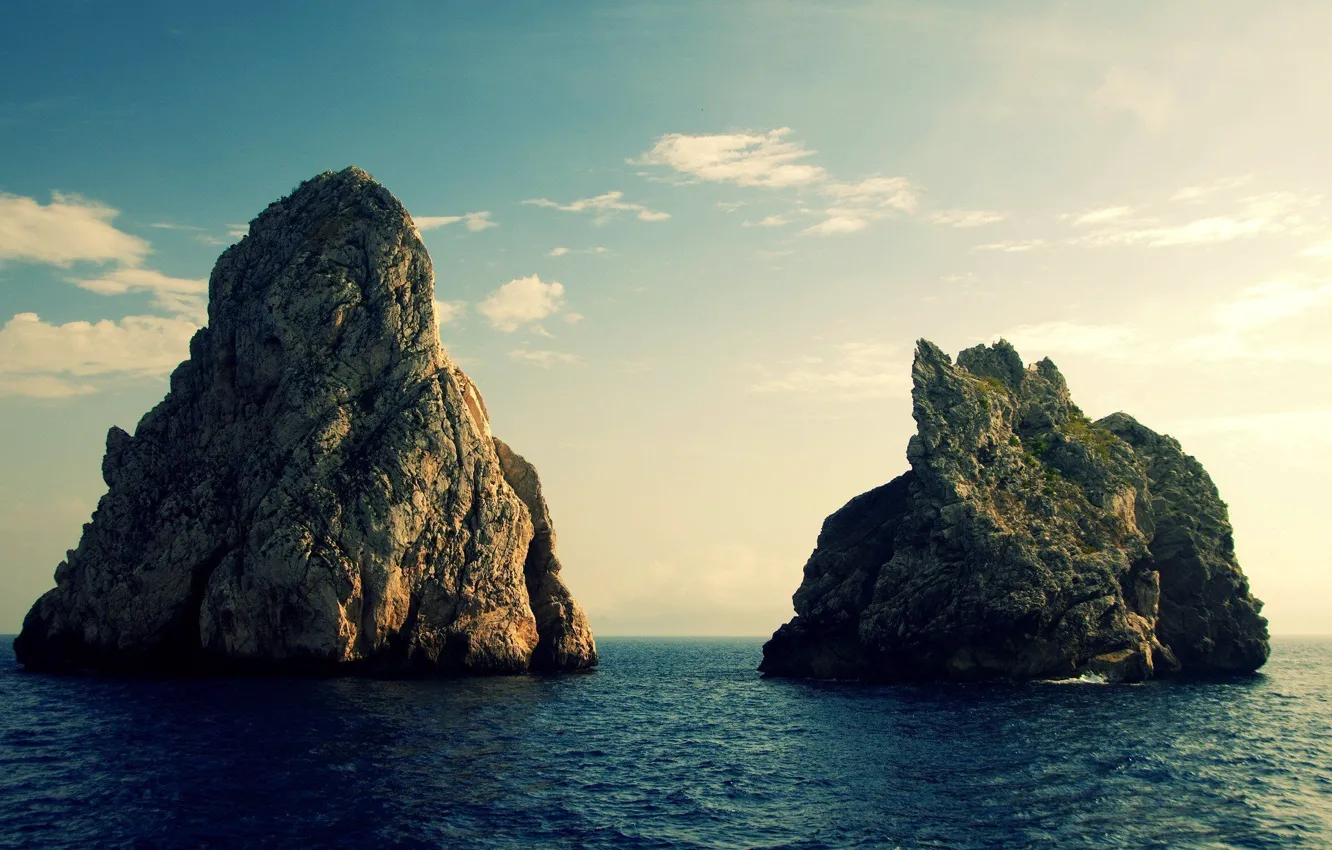Фото обои скалы, Море, расвет