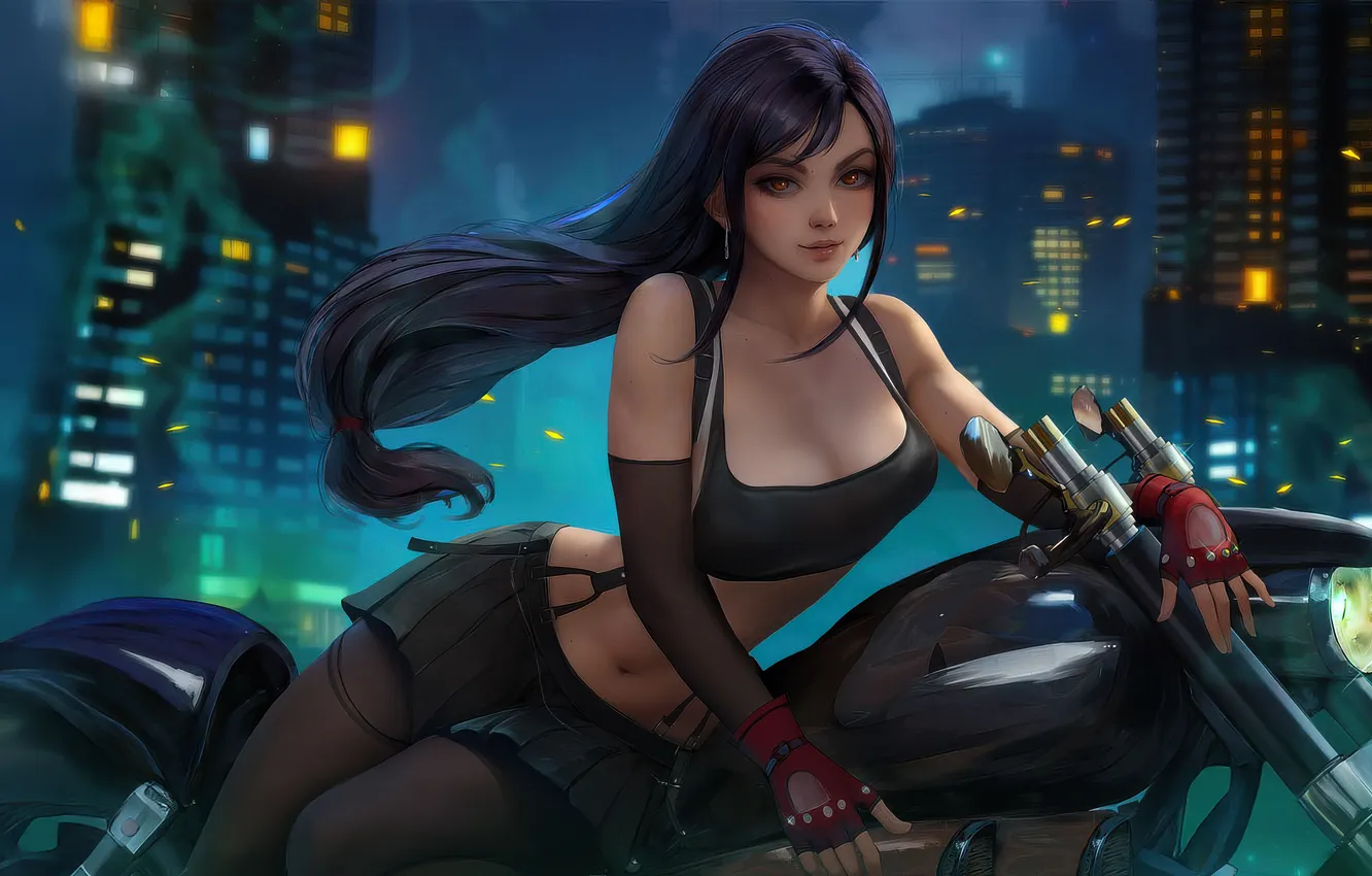 Фото обои bike, tifa lockhart, riding