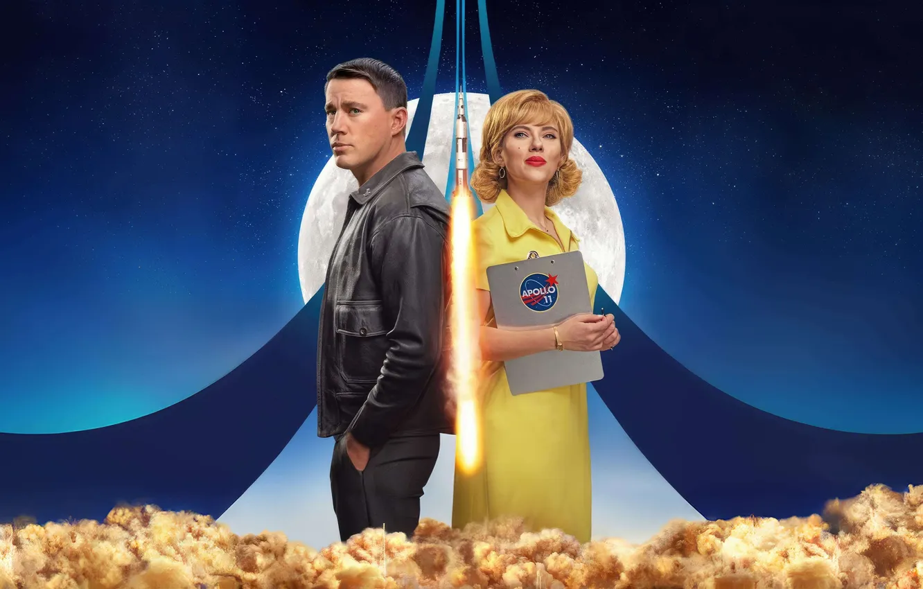 Фото обои Scarlett Johansson, Channing Tatum, movies, movie poster, Fly Me to the Moon, 2024 Movies