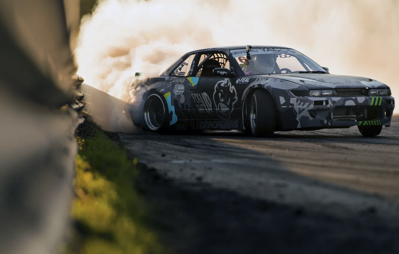 Фото обои nissan, drift, ниссан, silvia, s13, сильвия