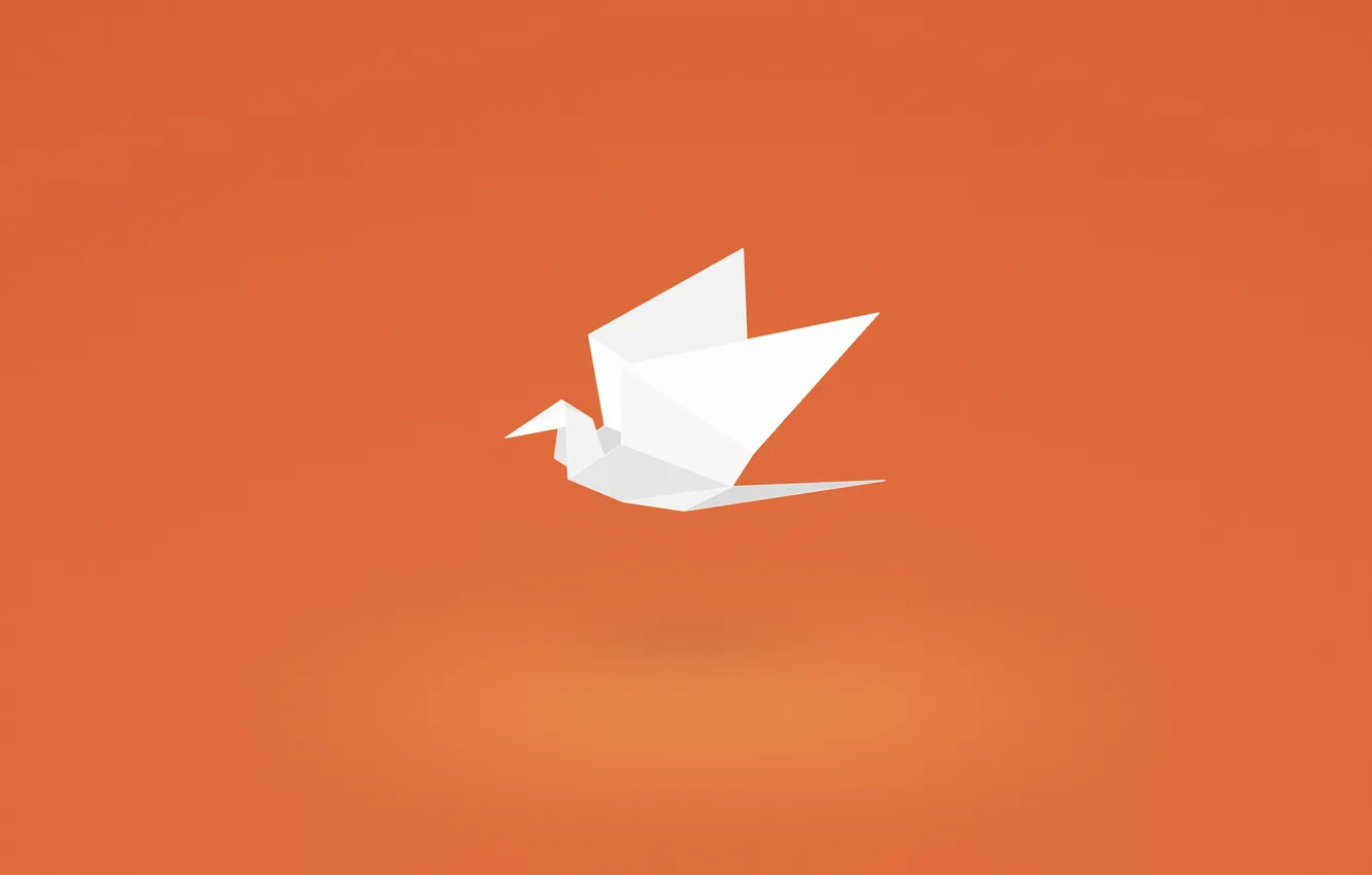 Фото обои бумага, птица, минимализм, журавлик, оригами