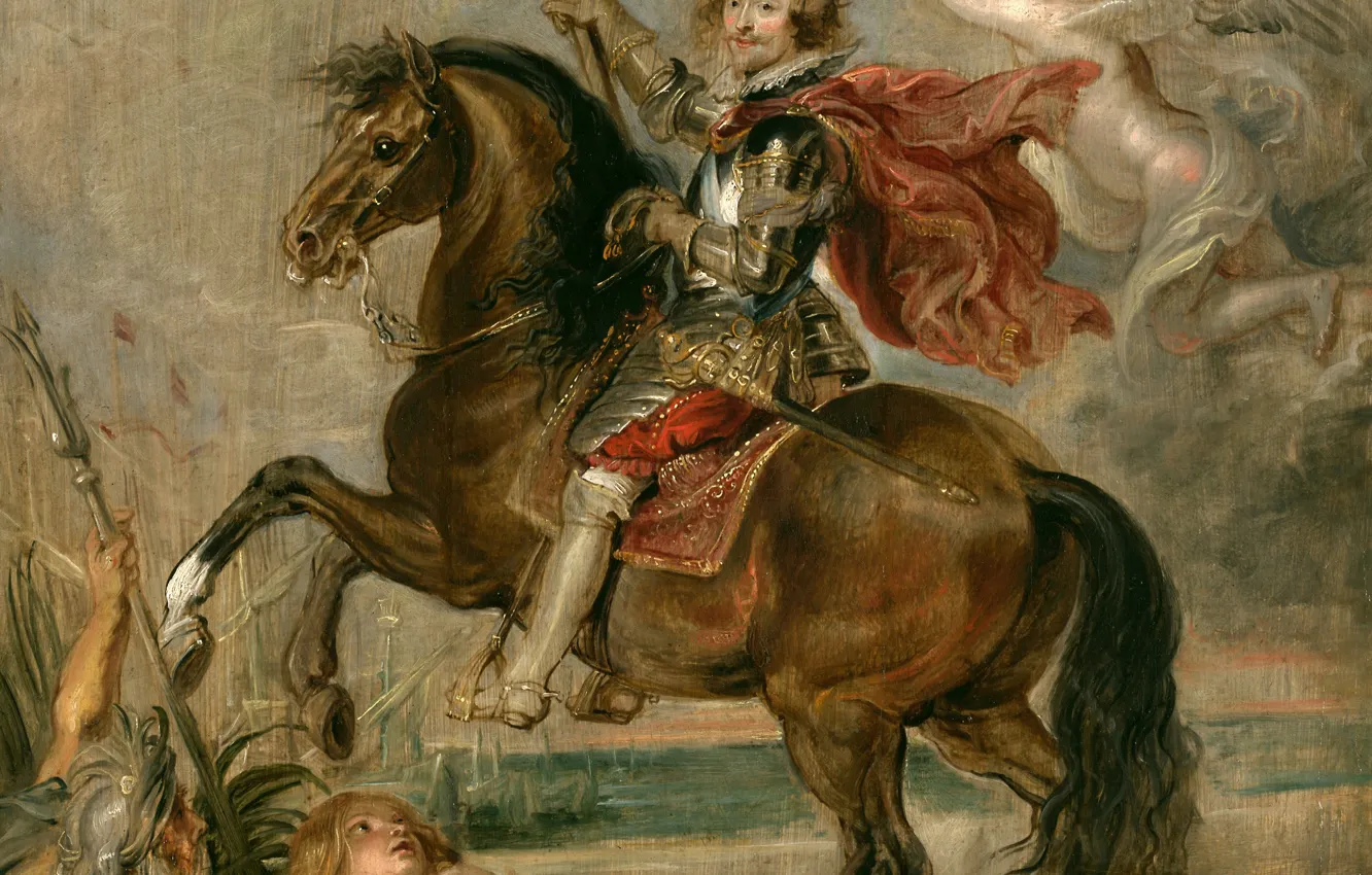 Фото обои картина, Питер Пауль Рубенс, Pieter Paul Rubens, Конный Портрет Герцога Букингемского
