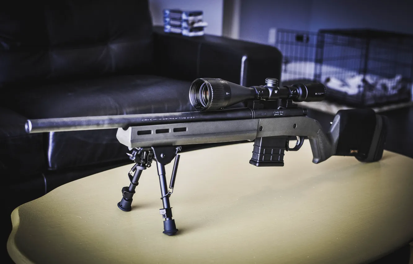 Фото обои оптика, Remington 700, магазинная винтовка