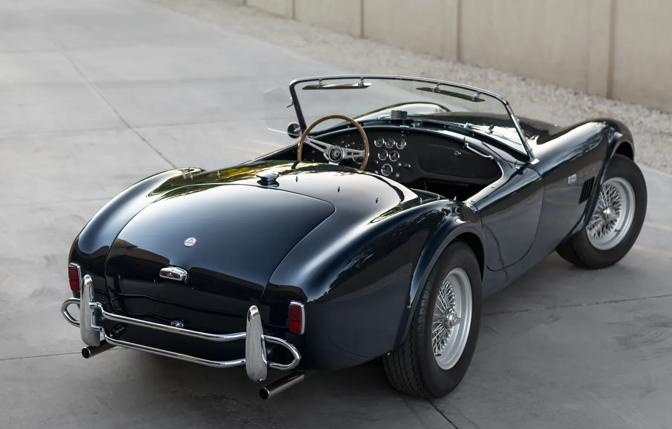 Фото обои черный, Shelby, ретро автомобили, 1963, Shelby Cobra, единственный экземпляр, Cobra 289, спортивные автомобили