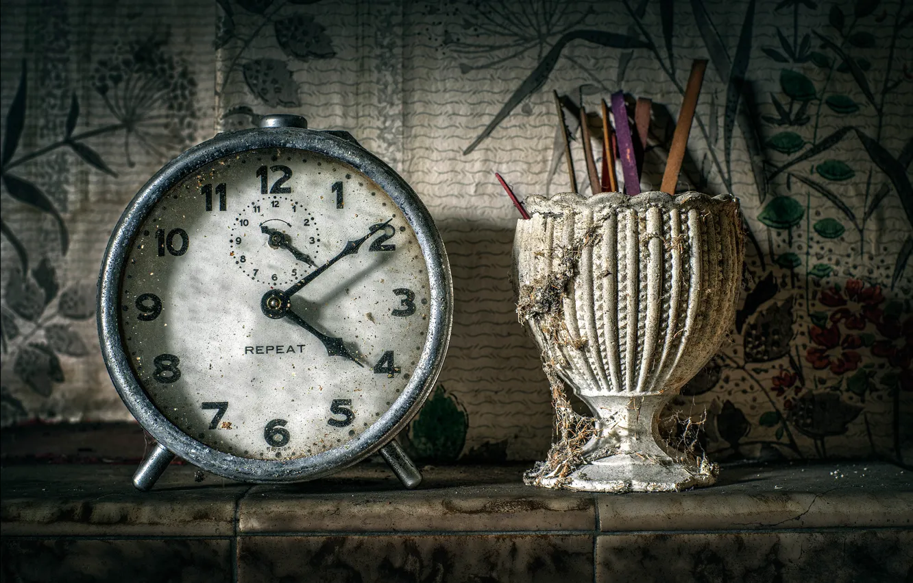 Фото обои часы, пыль, старинные