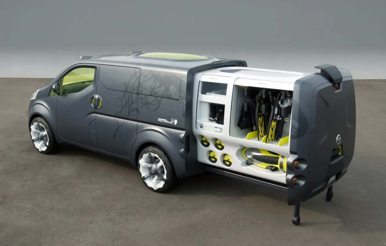 Фото обои тюнинг, VW Concept T, Rear And Side, 2007 Nissan NV200 - Sliding Cargo Pod