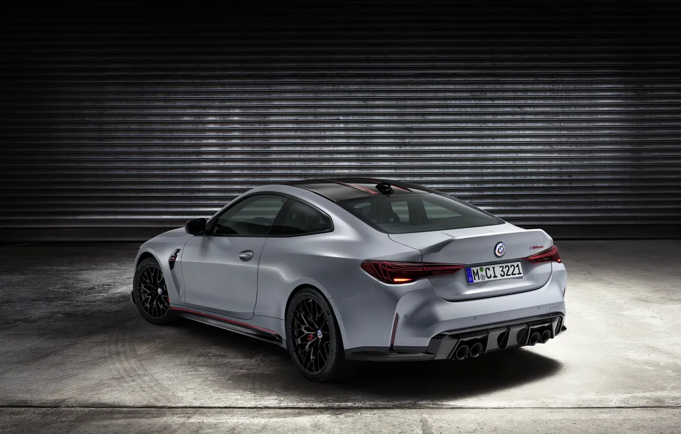 Фото обои BMW, Grey, Side, Rear, 2022, G82, M4 CSL, BMW M4 CSL