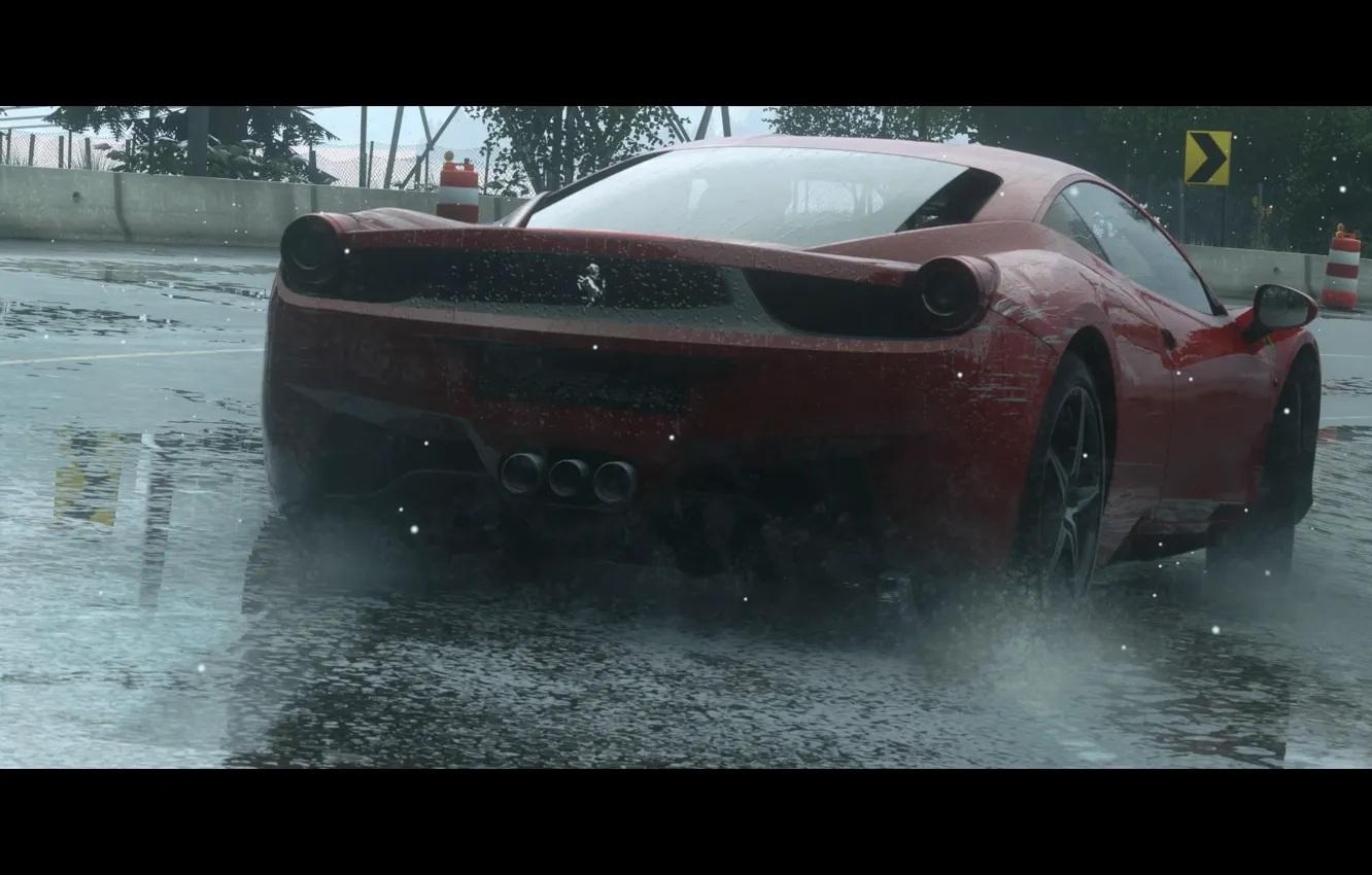 Фото обои ferrari, rain, Driveclub