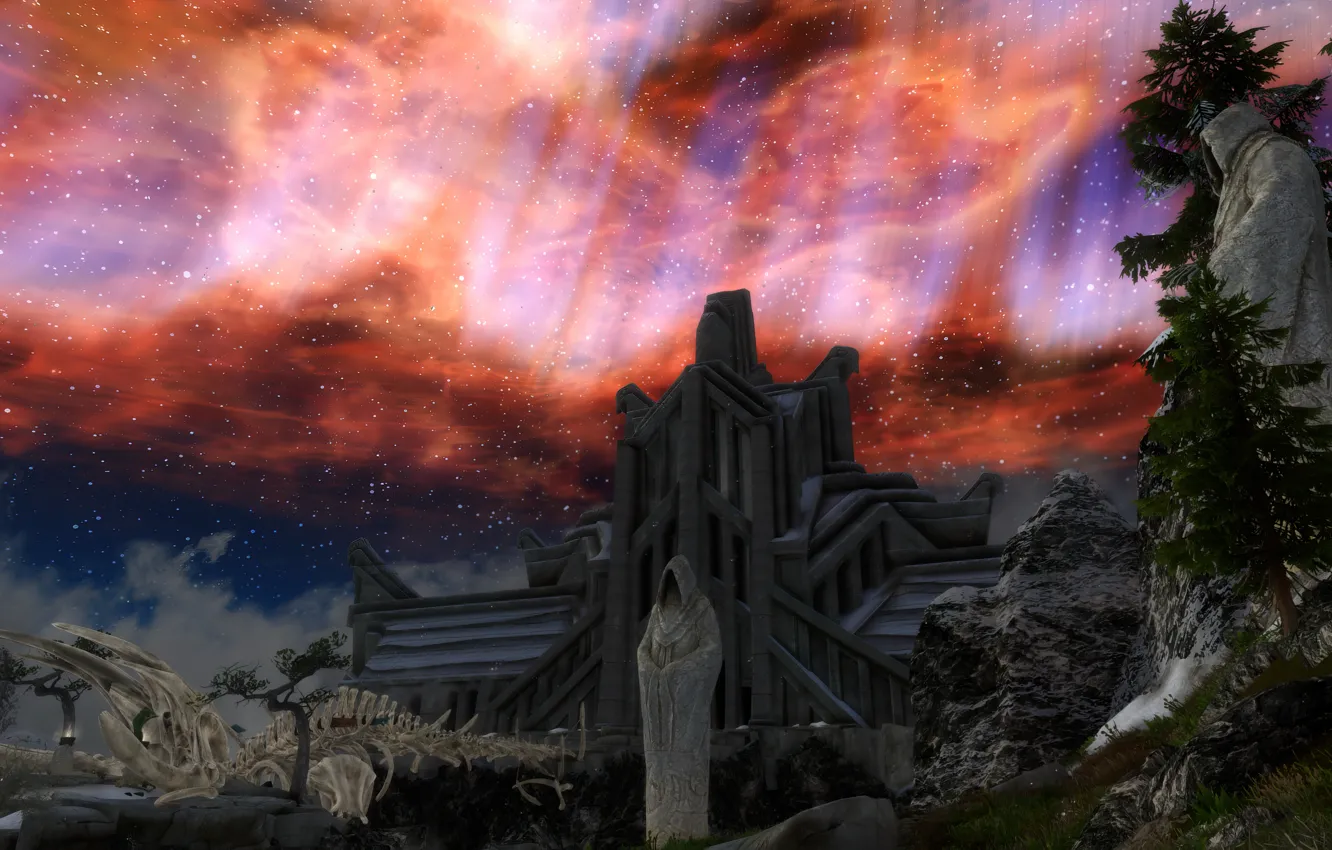 Фото обои game, skyrim, ancient, ending, Sovngarde