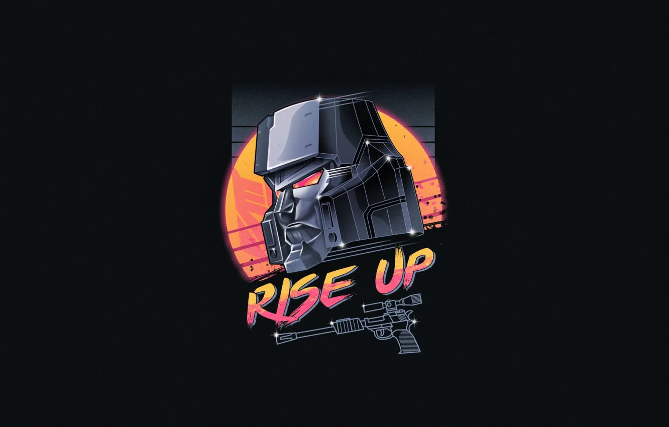 Фото обои Минимализм, Трансформеры, Арт, 80s, Neon, Megatron, Transformers, 80's