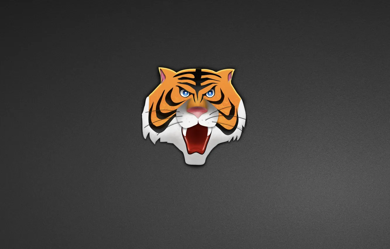Фото обои тигр, минимализм, голова, tiger, head