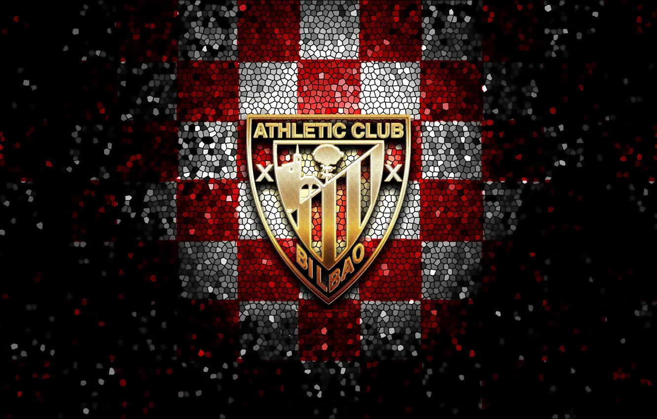 Фото обои wallpaper, sport, logo, football, La Liga, glitter, checkered, Athletic Bilbao