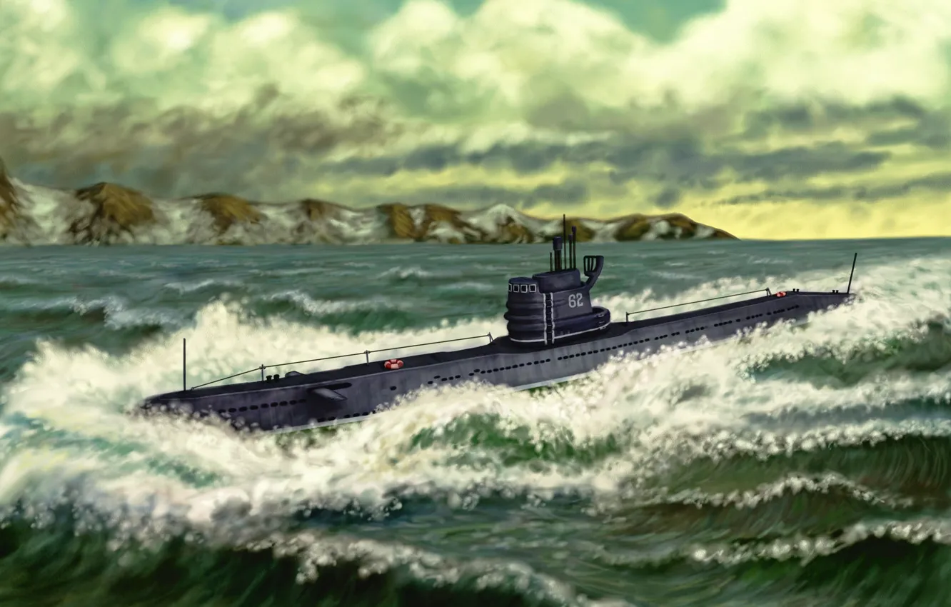 Фото обои лодка, СССР, флот, проект, подводная, submarine, подводных, дизельных