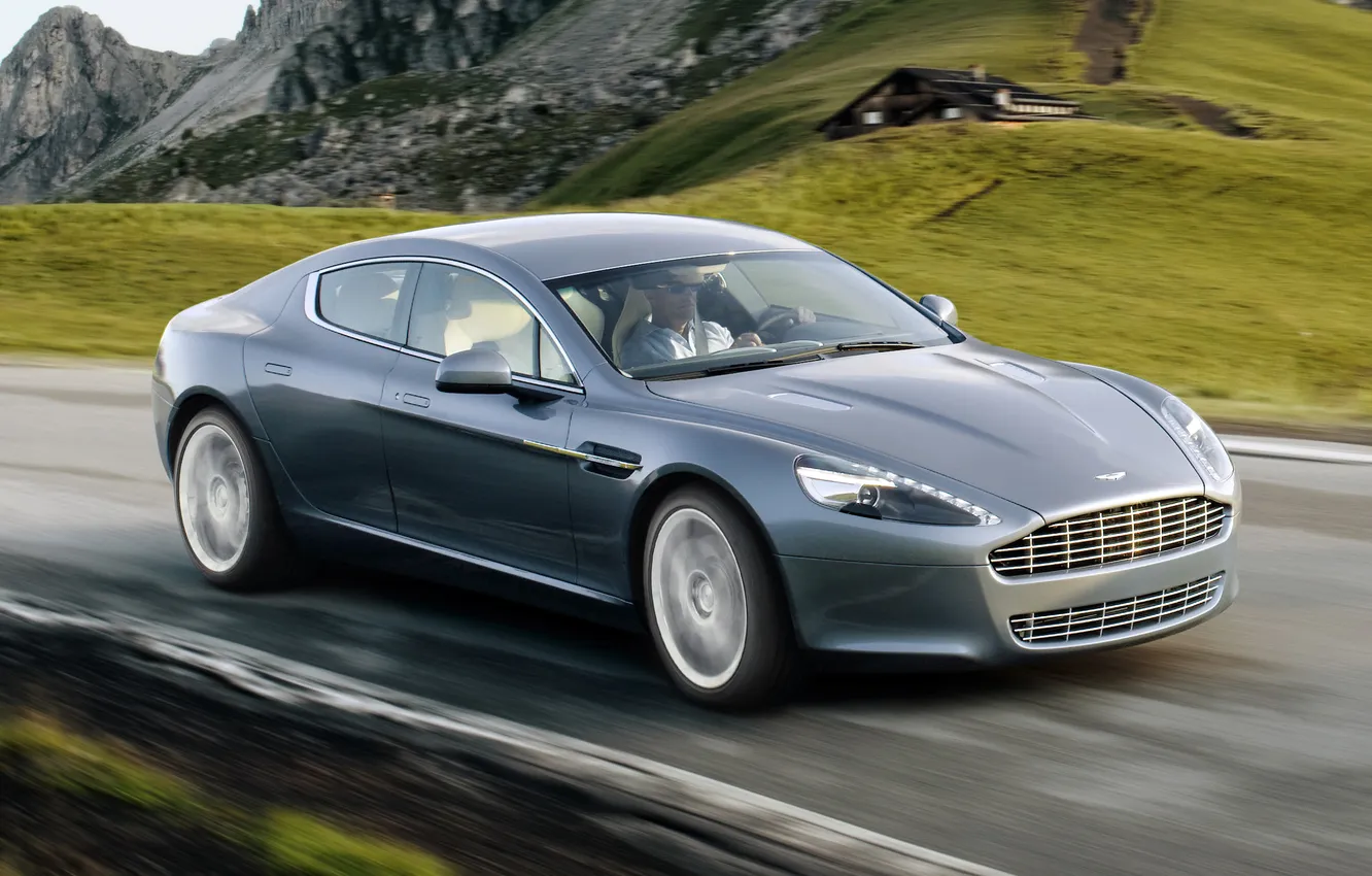 Фото обои aston martin, blue, rapide