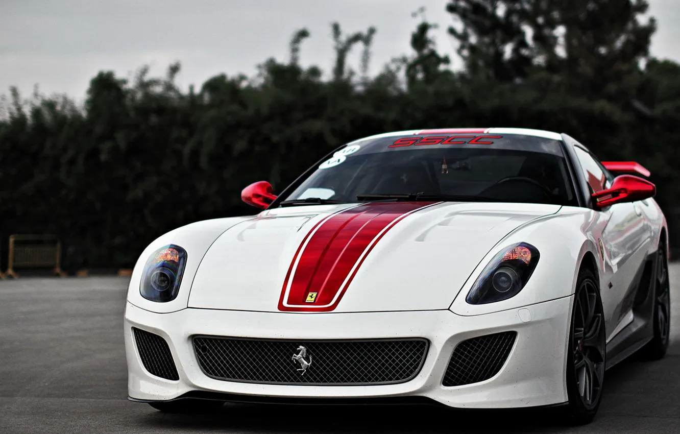 Фото обои Ferrari, 599, GTO, White, Supercar